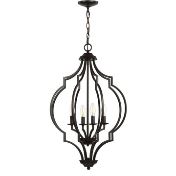 Selema 19" Iron Adjustable Ogee Lantern LED Pendant - JONATHAN Y